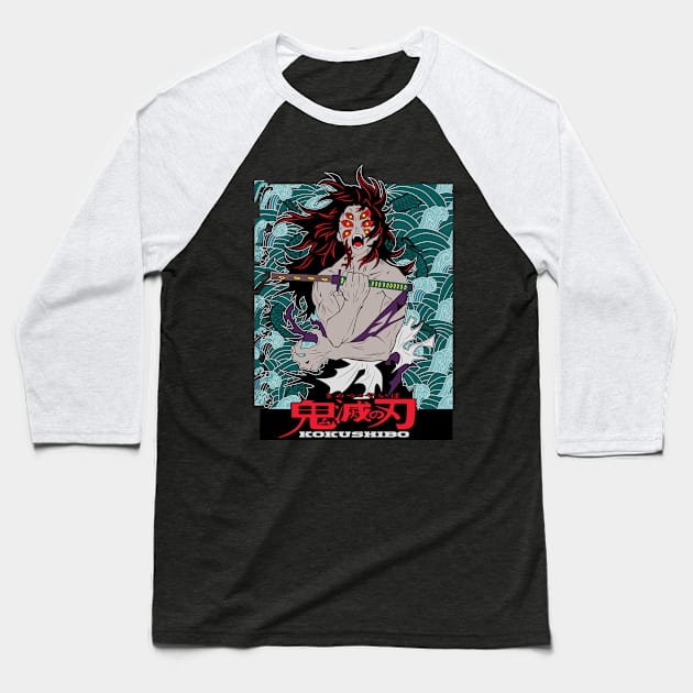 Kokushibo Demon Slayer Baseball T-Shirt by NightHunter